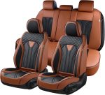 FLORICH Leather Car Seat Covers Full Set for Cars, SUVs & Trucks, Pink Black Front & Rear Automotive Seat Covers, Universal Fit for Toyota Honda Ford Jeep - Image 66