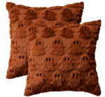 Sm:)e Embroidered Goost Plush Faux Fur Jacquard Halloween Throw Pillow Cover 18x18 Inch White, Set of 2 Silky Soft Cushion Case for Sofa Couch - Image 19