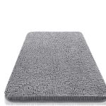 Buganda Bathroom Rugs 30x20, Quick Dry Machine Washable Chenille Bath Mats with Rubber Backing, Grey - Image 9